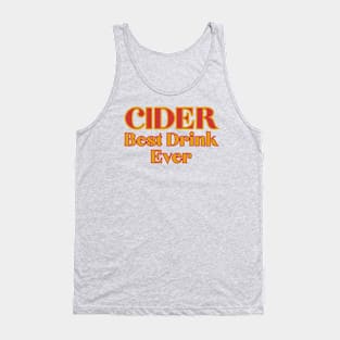 Cider, Best Drink Ever. Bold Retro Red Gold Style Tank Top